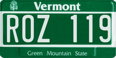 VT license plate ROZ119