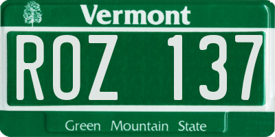 VT license plate ROZ137