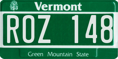 VT license plate ROZ148