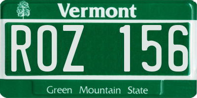 VT license plate ROZ156