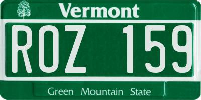 VT license plate ROZ159