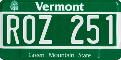 VT license plate ROZ251