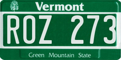 VT license plate ROZ273