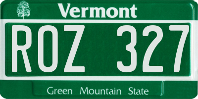 VT license plate ROZ327