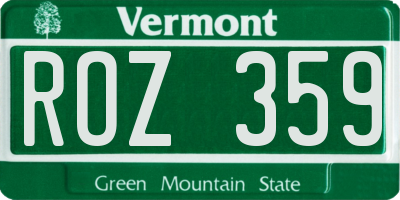 VT license plate ROZ359