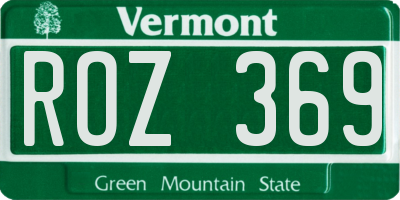 VT license plate ROZ369