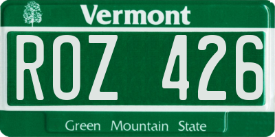 VT license plate ROZ426