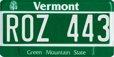 VT license plate ROZ443
