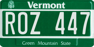 VT license plate ROZ447