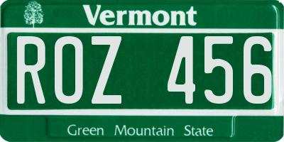 VT license plate ROZ456
