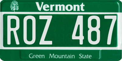 VT license plate ROZ487