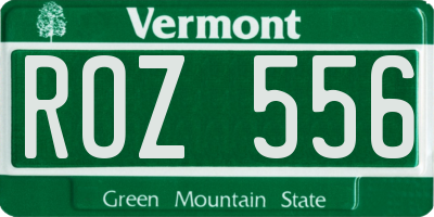 VT license plate ROZ556