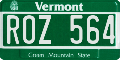 VT license plate ROZ564