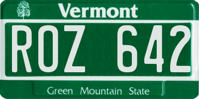 VT license plate ROZ642