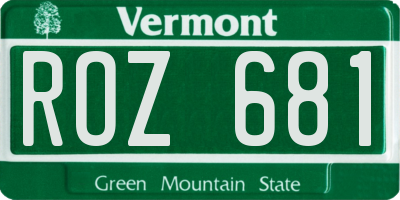 VT license plate ROZ681
