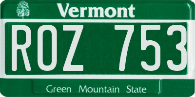 VT license plate ROZ753