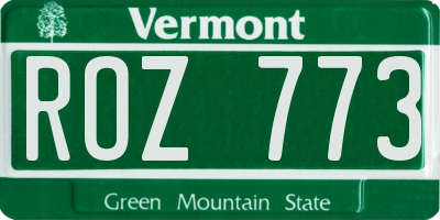 VT license plate ROZ773