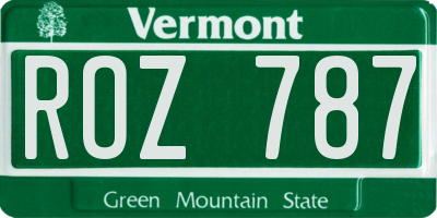 VT license plate ROZ787