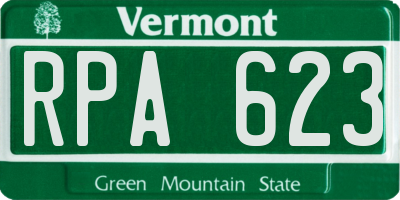 VT license plate RPA623