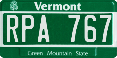 VT license plate RPA767