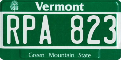VT license plate RPA823