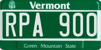 VT license plate RPA900