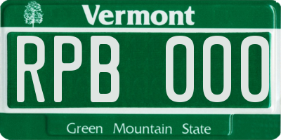 VT license plate RPB000
