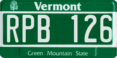 VT license plate RPB126