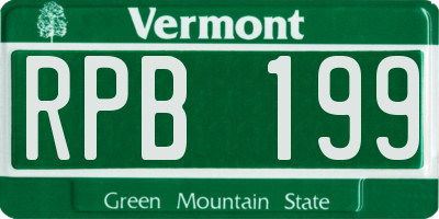 VT license plate RPB199
