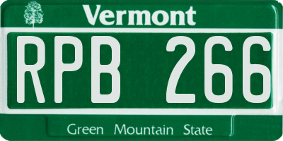 VT license plate RPB266