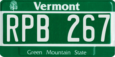 VT license plate RPB267