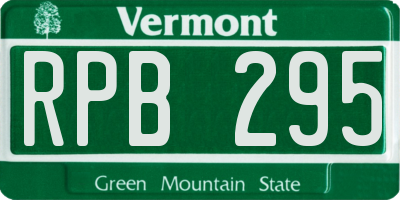 VT license plate RPB295