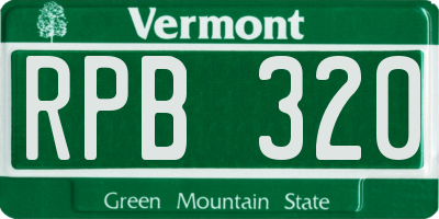 VT license plate RPB320