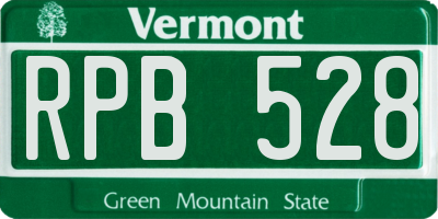 VT license plate RPB528