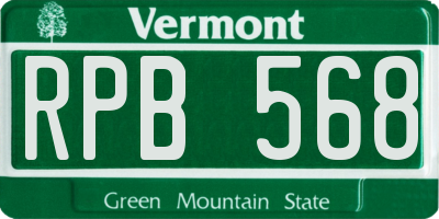 VT license plate RPB568