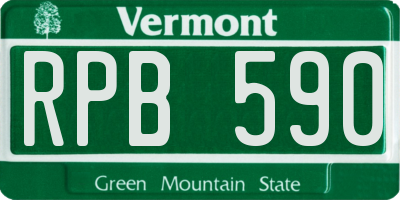 VT license plate RPB590
