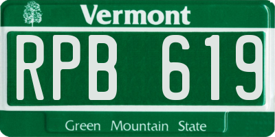 VT license plate RPB619