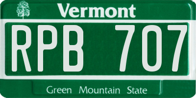 VT license plate RPB707