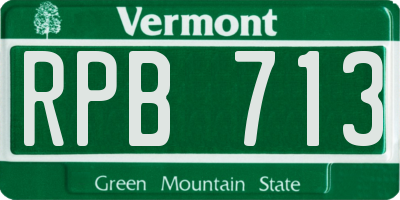 VT license plate RPB713