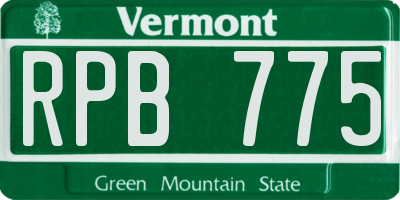 VT license plate RPB775