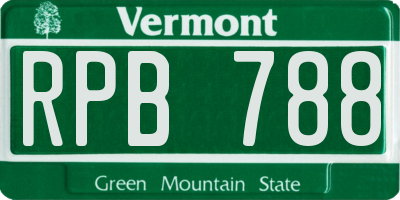 VT license plate RPB788