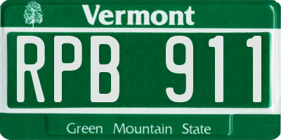 VT license plate RPB911