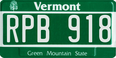 VT license plate RPB918