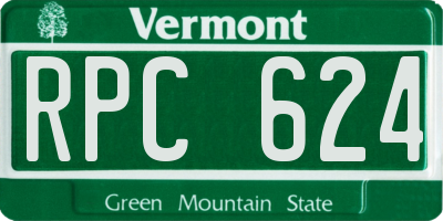 VT license plate RPC624