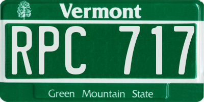 VT license plate RPC717