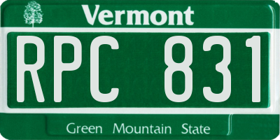 VT license plate RPC831
