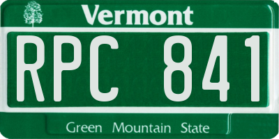 VT license plate RPC841