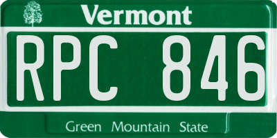 VT license plate RPC846
