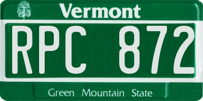 VT license plate RPC872