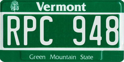 VT license plate RPC948